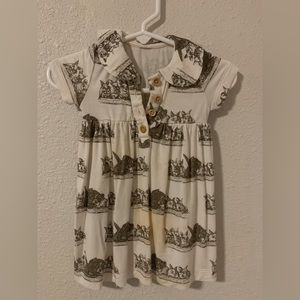 0-3 Kate Quinn bamboo dress. Untreated stains. Play. Easter bunny rabbit